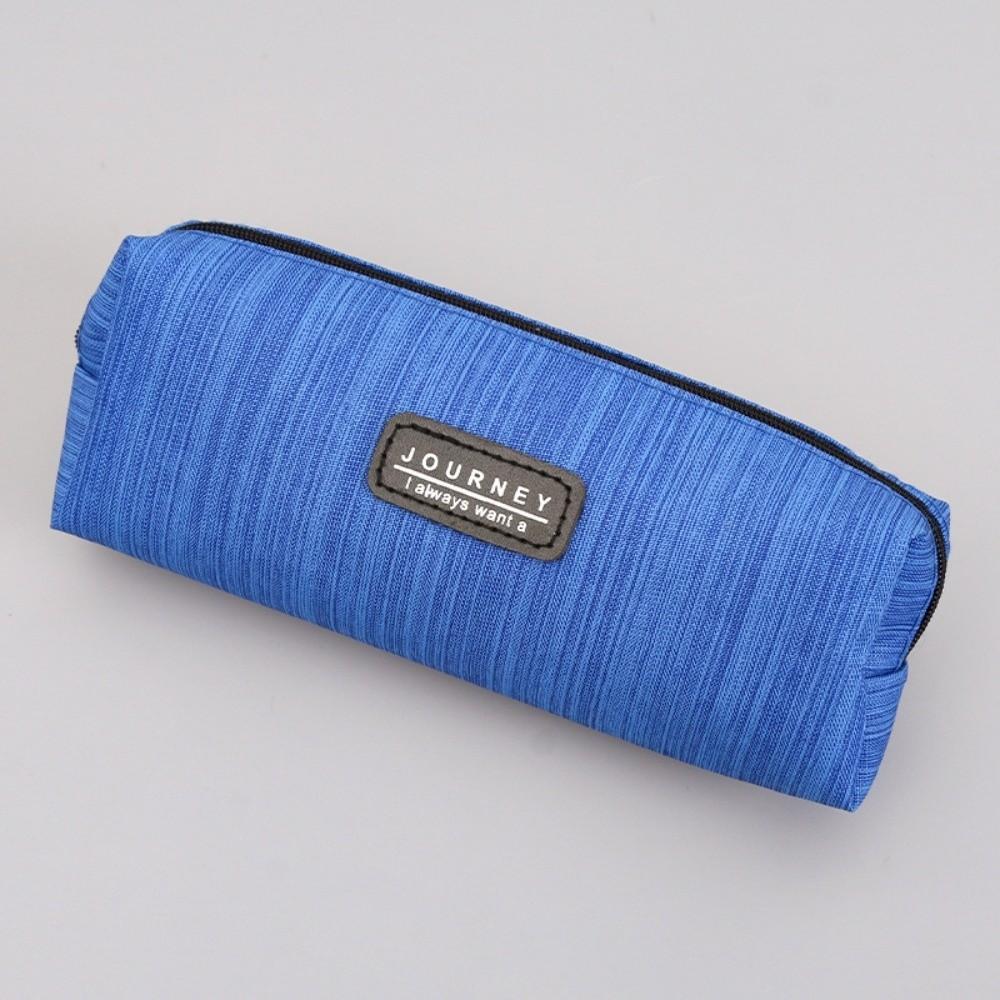 New Oxford Cloth Pencil Case Zipper Closure Waterproof Zipper Pen Pouch Durable Simple Stationery Box for Students синий