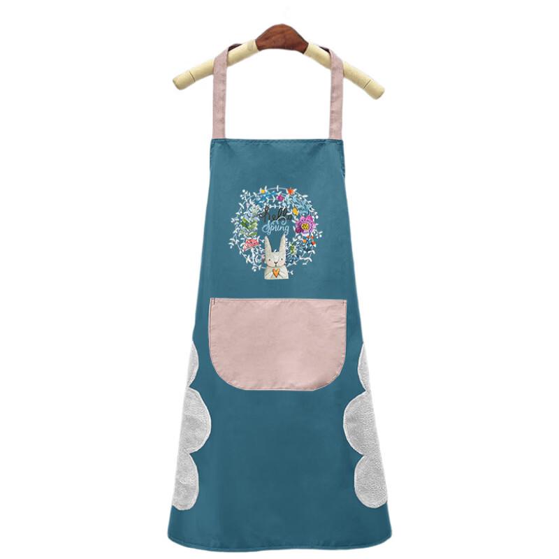 Wreath Rabbit Design Waterproof Kitchen Apron