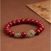 Echtes Zinnoberarmband für Damen, natürliches Hetian-Jade-Friedensschnallen-Armband für Herren, Nischen-Tierkreiszeichen-Schmuckgeschenk