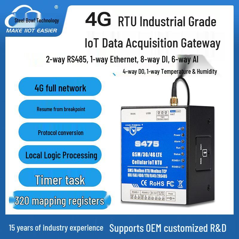 4G IoT Gateway: Multi-Functional RTU for Remote PLC Data Acquisition, MODBUS to MQTT.