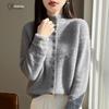 Women's 100% Wool Semi-High Neck Hollow-Out Sweater