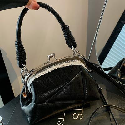 2025 New Bag Clip Shell Bag High-end Shoulder Bag Women's Texture Retro Women's Bag Messenger Bag