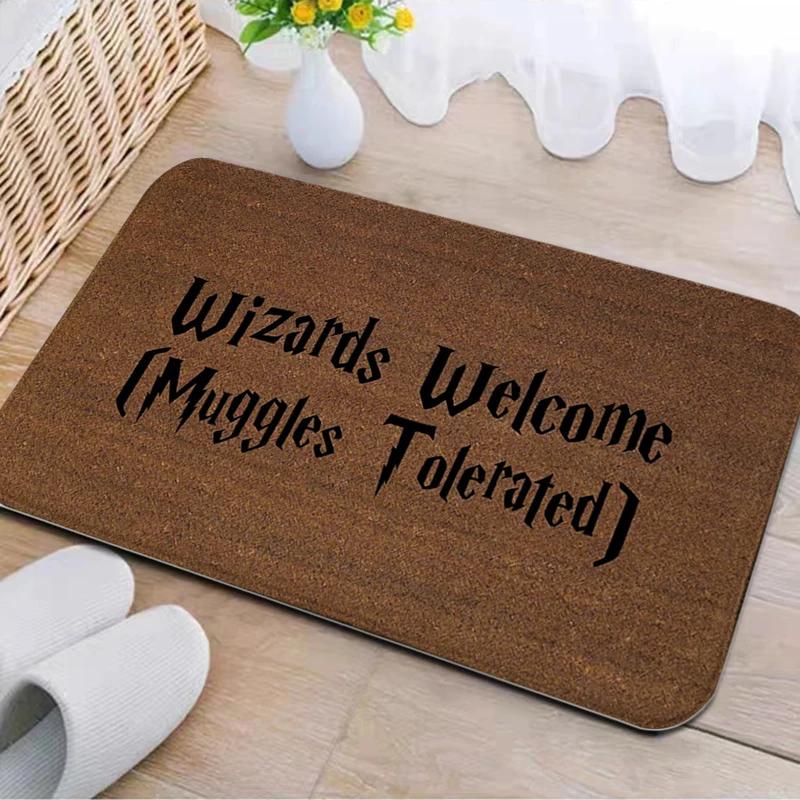 

Welcome Door Mat Bathroom Rug Bath Area Non-slip Graphic Wizards Muggle Tolerated Corridor Decor Carpet Kitchen Entrance Doormat 40x60cm