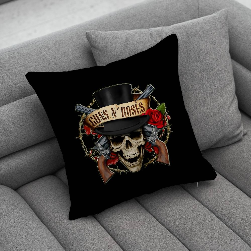 Band GGuns N Roses Print Pattern Sofa Cushion Cover Pillowcase Home Party Car Bedding