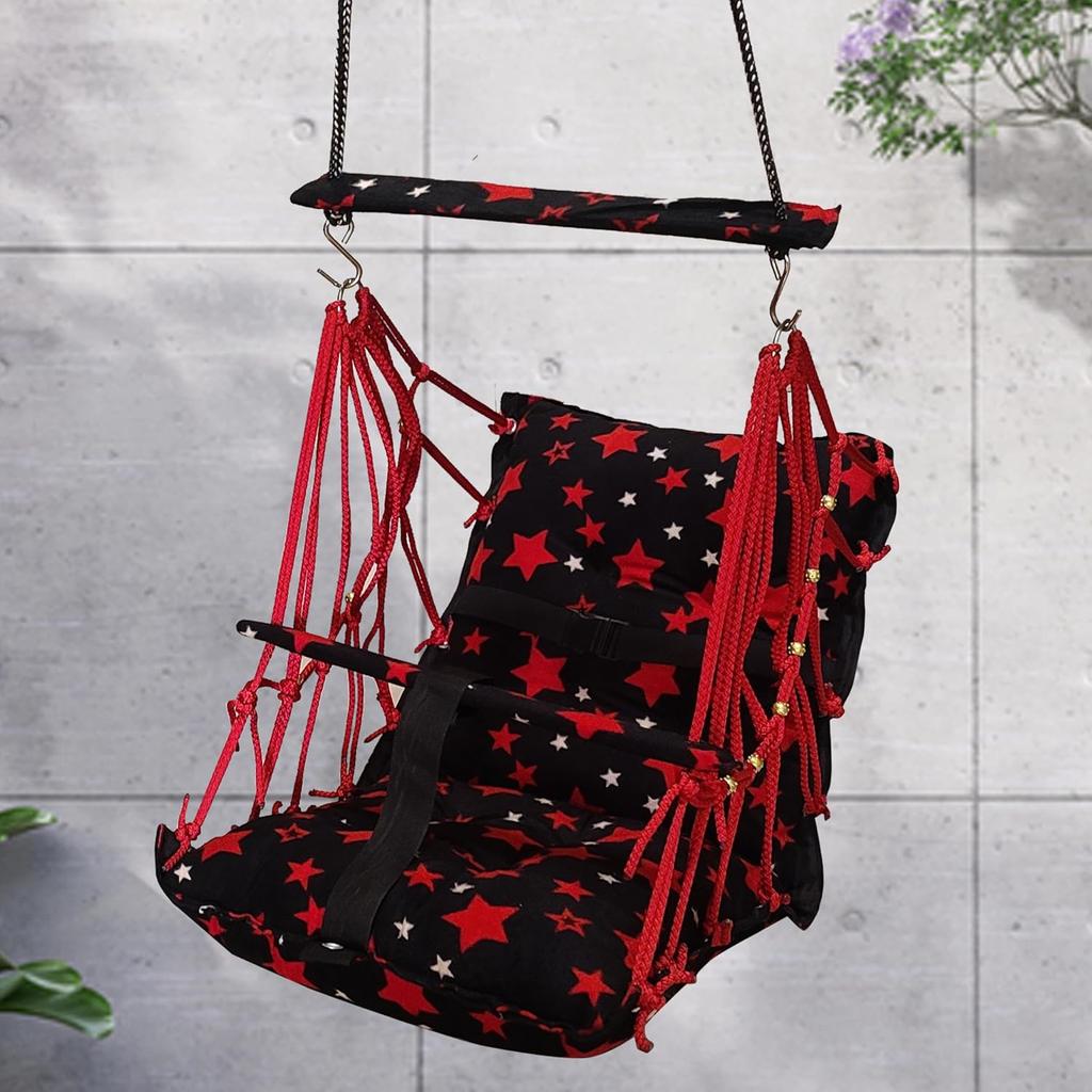 Cotton Baby Swing for Kids Children Folding and Washable 1 To 5 Years New Born Baby Gift Soft Jhula with Safety Belt Easy To Carry Safety Lock