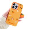 For iPhone 16 Pro Silicone Case Cute Orange Shape Pendant Shockproof Phone Back Cover