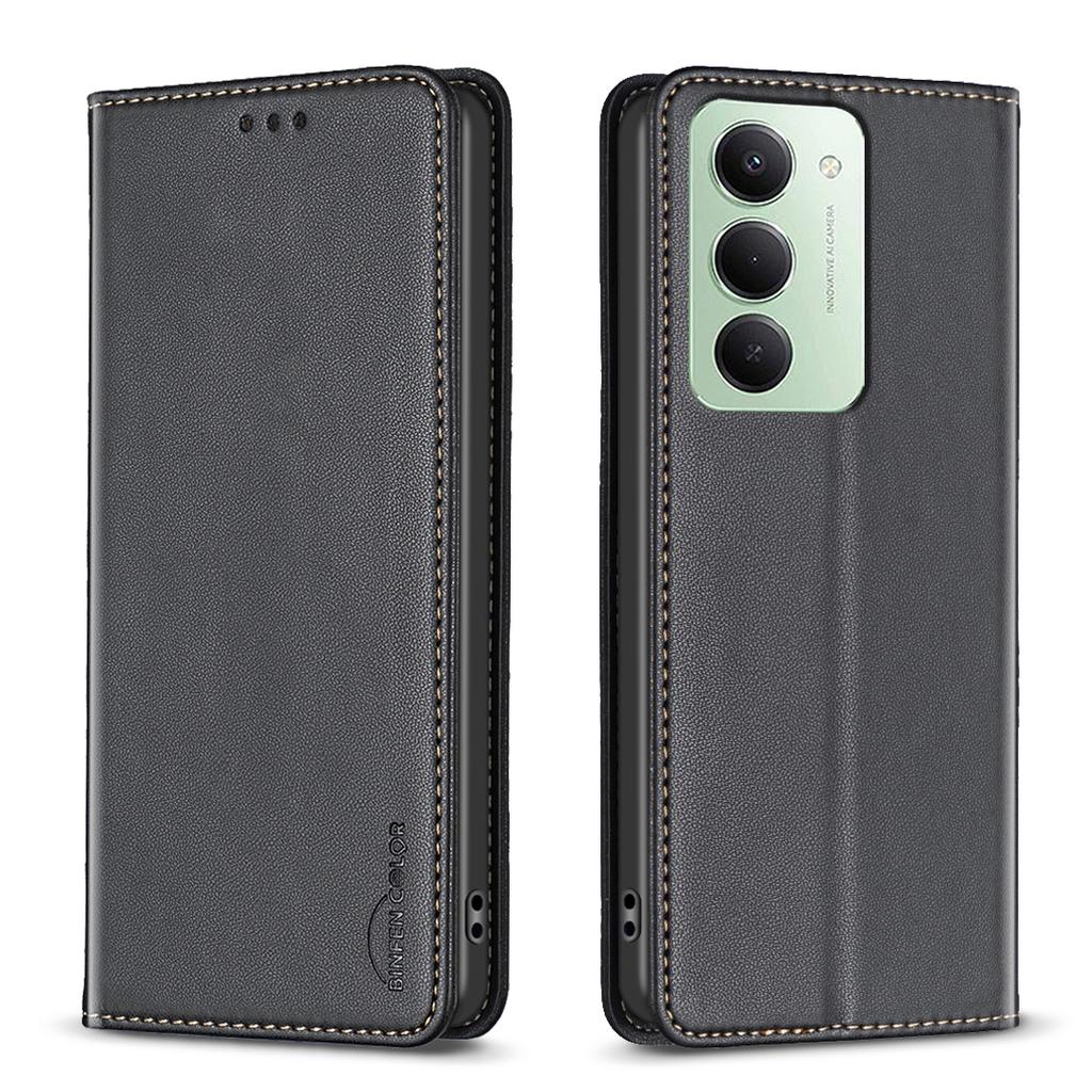 For Xiaomi Redmi 15 5G (Global) (169mm) Leather Case BINFEN COLOR BF18 Phone Stand Cover with Card Slots