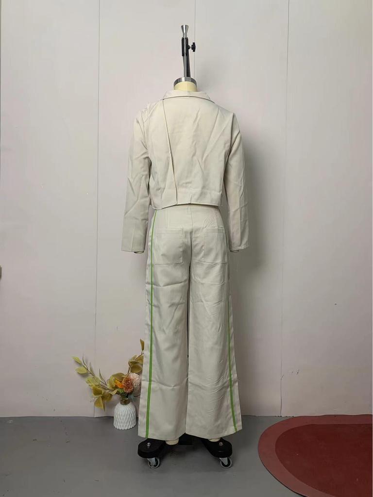 2023 Autumn Solid Color Lapel Blazer and Trousers Set