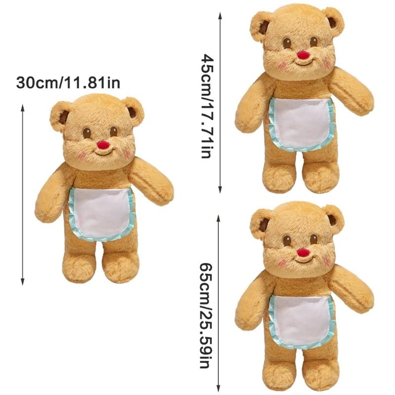Bear Plush Toy Soft Plush Butter Angelic Bear Cushions with Apron Designs for Comfort Styles Winged Bear Throw Pillow