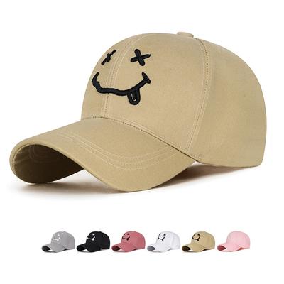 Smiley Face Embroidery Spring Autumn Sun Hat Men Women Outdoor Sports Baseball Cap