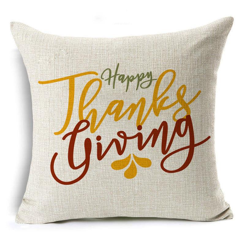New Thanksgiving Pumpkin Linen Pillow Cover Festive Home Decoration Pillow Cushion Cover