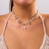 Boho Kpop Colorful Irregular Natural Stone Hollow Star Pendant Choker Necklace Women Goth Beads Chain Y2K Jewelry Accessorie New
