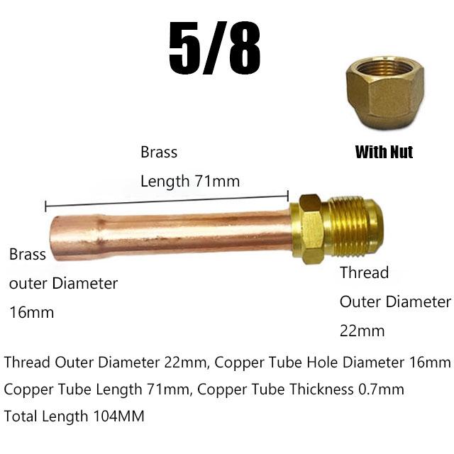 1/4 3/8 1/2 3/4 Inch SAE/Standard 45 Degree Brass Connector Copper Tube End Feeding Connector Adapter Air Conditioner