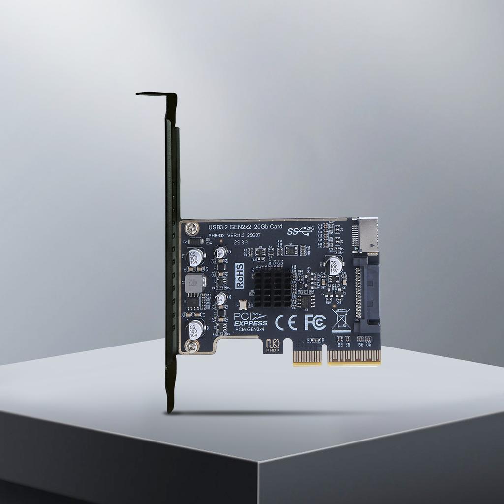 PCIE To Type-E Expansion Card ASM3242 Chip Front Panel Adapter Expansion Card Riser Converter for Desktop PC Front Panel TYPE C