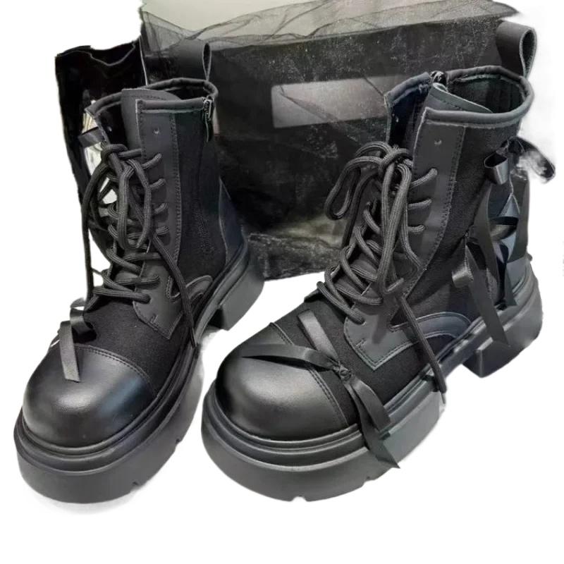 Round Toe Mid Heel Modern Boots Solid Ankle Winter Ladies Shoes 2024 High Quality -tied Zip Square Heel Women's Boots