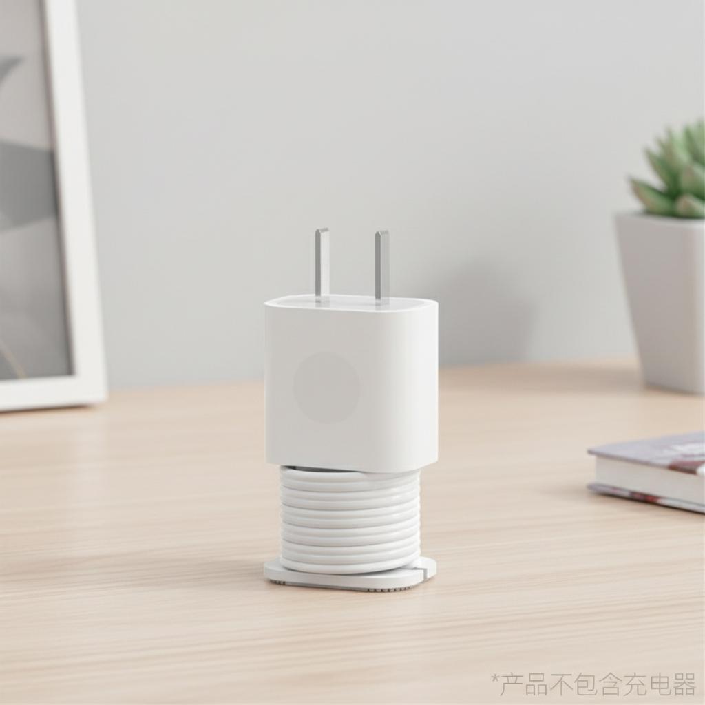 

Silicone Protector for USB-C Charger 20W/18W with Cable Winder Function for Travel and Daily Use прозорий білий колір