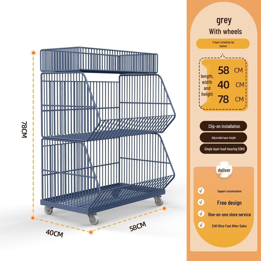 Multi-Layer Stackable Display Basket for Snacks & Vegetables