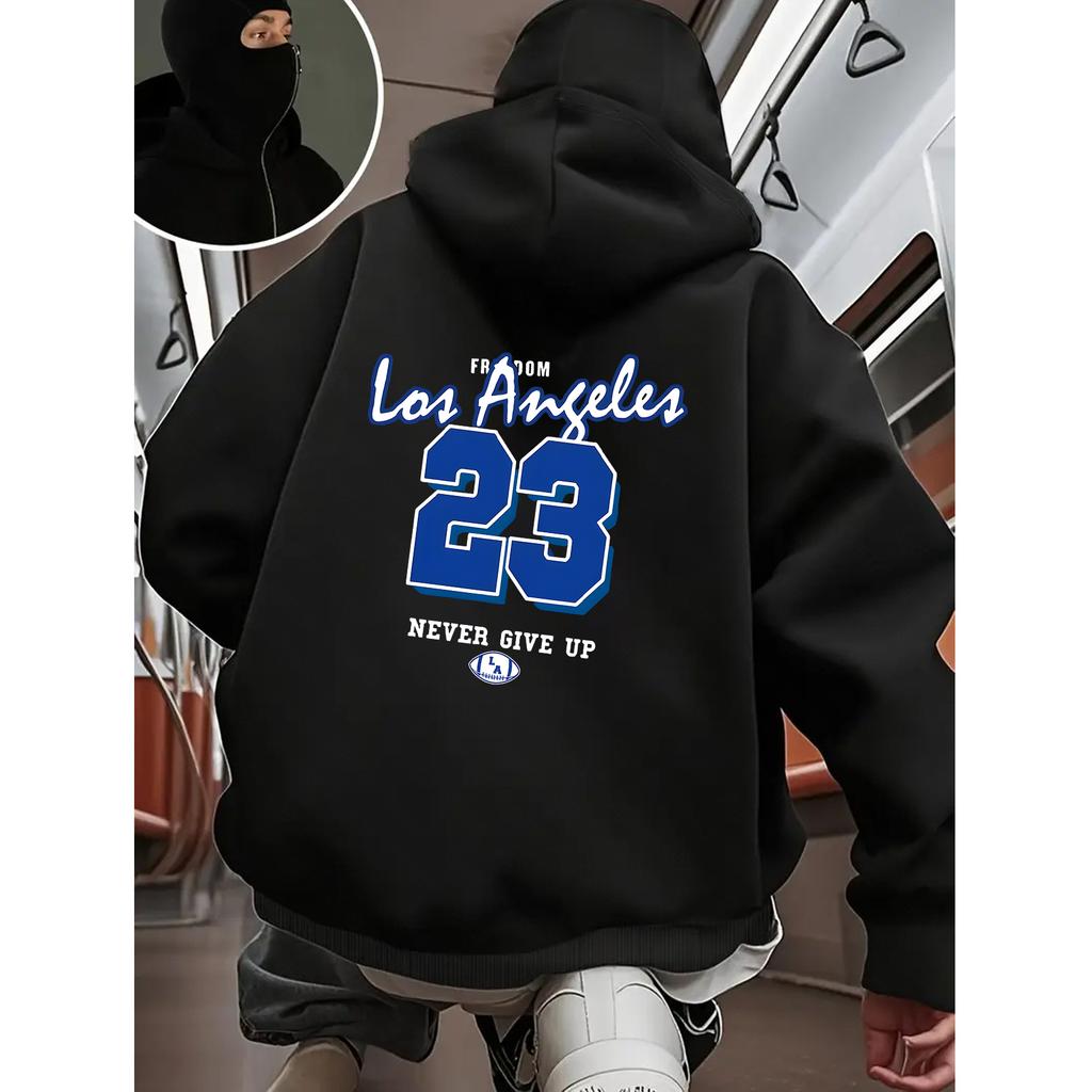 Los Angeles 23 Graphic Men's Zipper Printing Hoodies Men's Women Hip Hop Hooded Sweatshirt Fashion Casual Oversized Hoodie