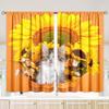 2 Pieces - Sunflower - Printed Curtain - Polyester Material - for Bedroom Living Room Study Anti-privacy Curtain