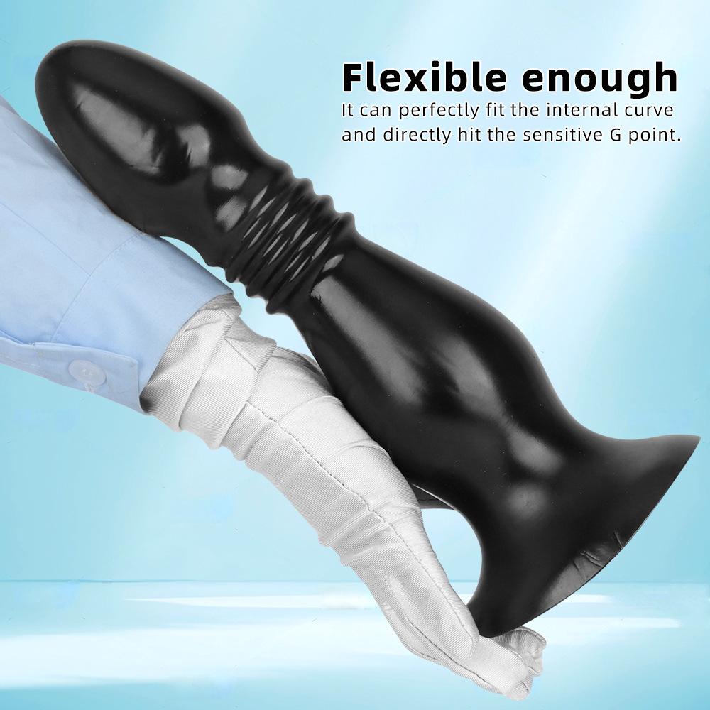 Extra Large Anal Plug with Suction Cup, Black Giant Butt Plug Sex Toy for Beginners and Advanced