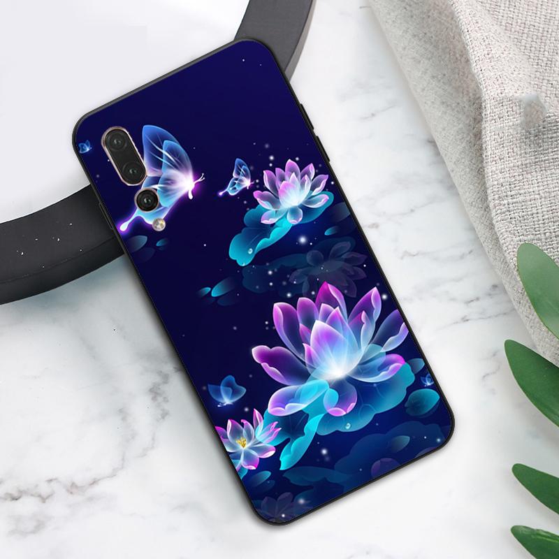 Lotus Blue White Flowers Case For Huawei Nova Y73 Y72 Y70 Y90 Y60 Y61 Y91 12s 12i 11i 8i 9 10 SE P40 Lite P60 P30 Pro