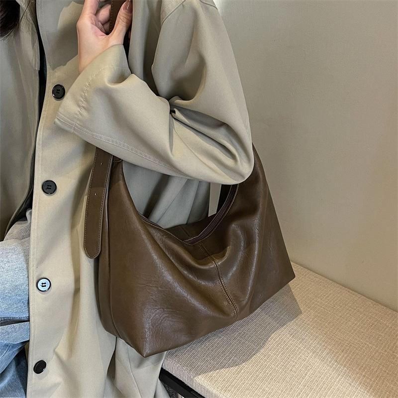 Luxusní velkokapacitní taška, módní crossbody taška, ležérní všestranná taška přes jedno rameno, jednoduchá taška do kbelíku