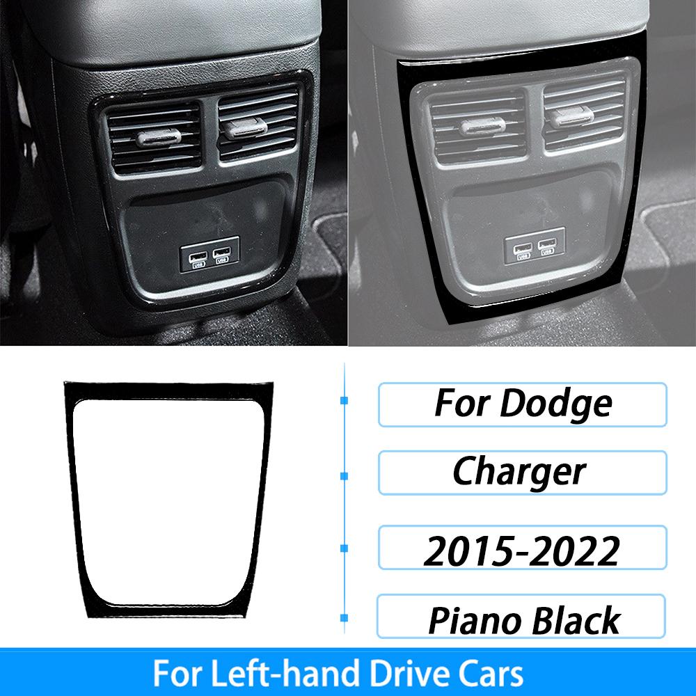 For Dodge Charger 2015-2022 Piano Black Central Control Radio CD AC Panel Trim Cover Car Interior Decoration Accessories Sticker