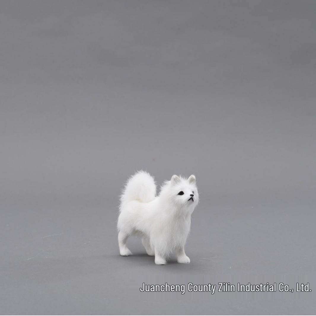 Zilin Samoyed Dog Model Fur Ornament - Realistic Animal Display & Children s Gift