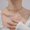 French Retro Colorful Tourmaline Beaded Gold-Plated Necklace