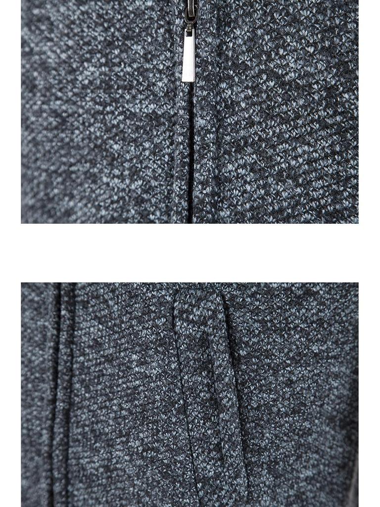 Herren Kapuzen-Fleece-Strick-Cardigan-Pullover