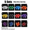 16/40pcs Polyhedral Game Dice, Multi‑Shape Number Dice & Black Velvet Storage Bag, Tabletop Gaming Supplies for Board Game XJM