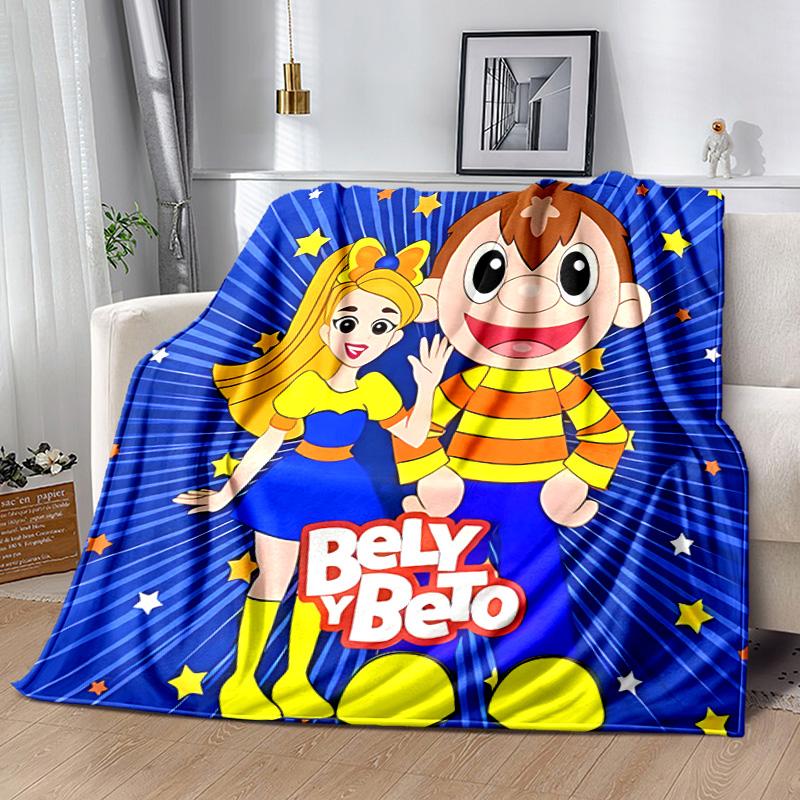 Cartoon B-Bely B-Beto printed throw blanket—lightweight,soft,warm;versatile blanket all seasons—perfect air-conditioning throw,nap blanket