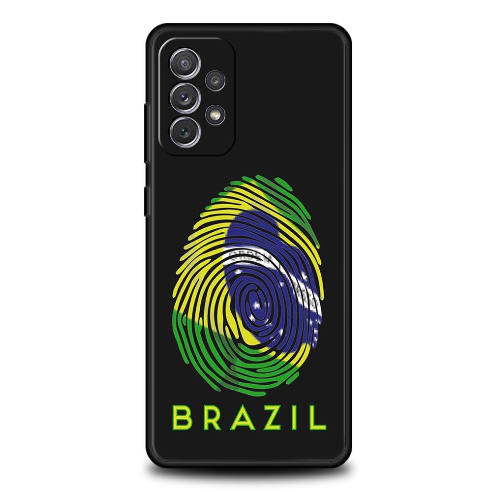 Large Brazil Flag Phone Case for Samsung A51 A71 A21S A17 A11 A15 A25 A31 A41 A23 A33 A53 A73 A07 A03S A05S A13 A35 A55 5G Cover