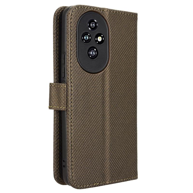 For Honor 200 5G Protective Case Diamond Texture Leather Phone Cover with Wallet