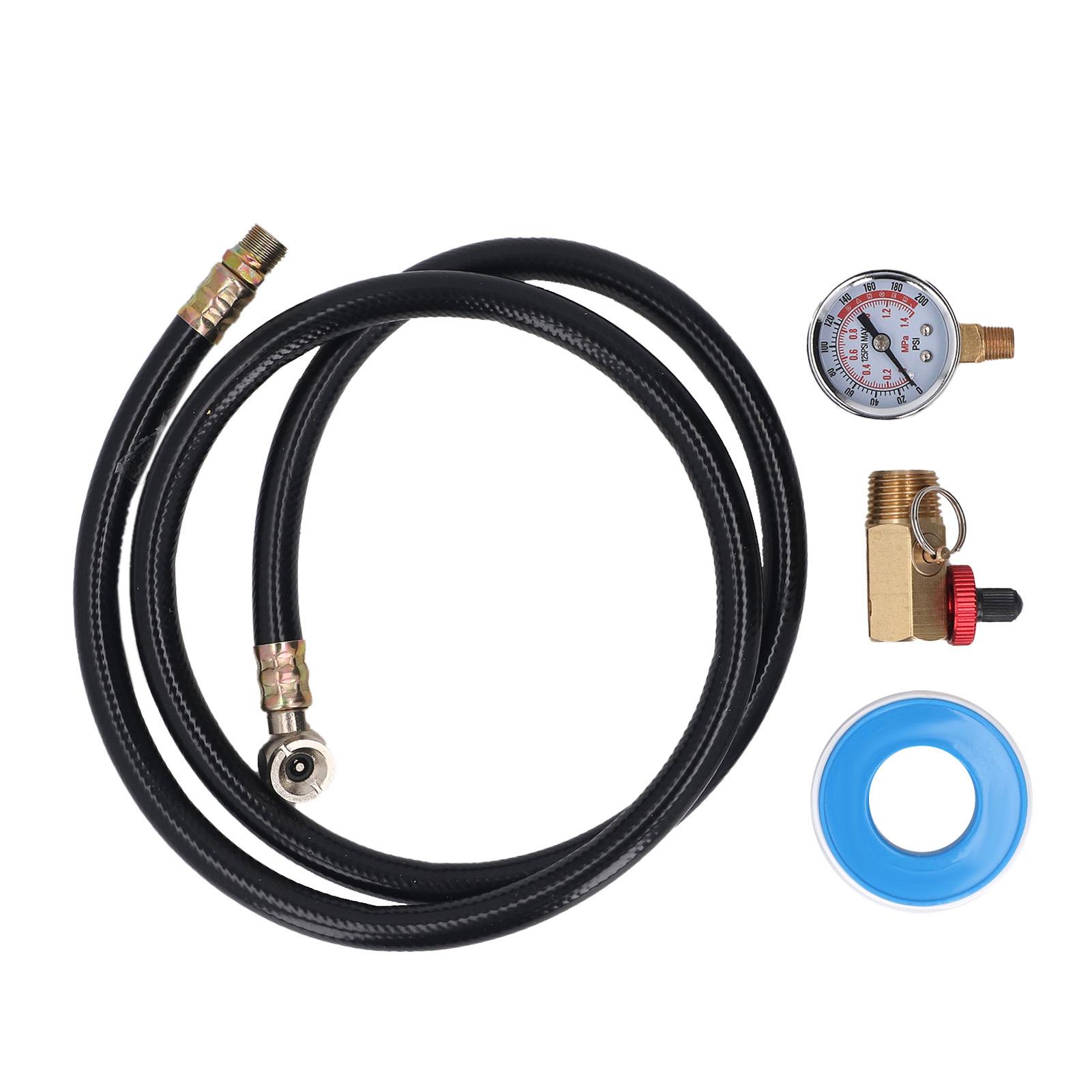 

Air Tank Repair Kit 0-200 PSI Pressure Meter Brass Manifold Air Tank Hose Assembly Kit