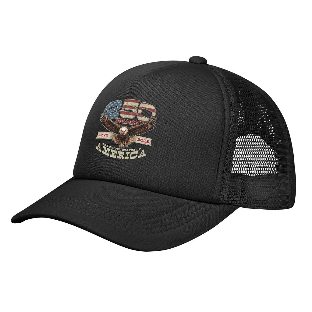 250 Years American Anniversary Foam Trucker Hats Women Men Summer Breathable Mesh Baseball Cap Vintage Sun Cap Adjustbale