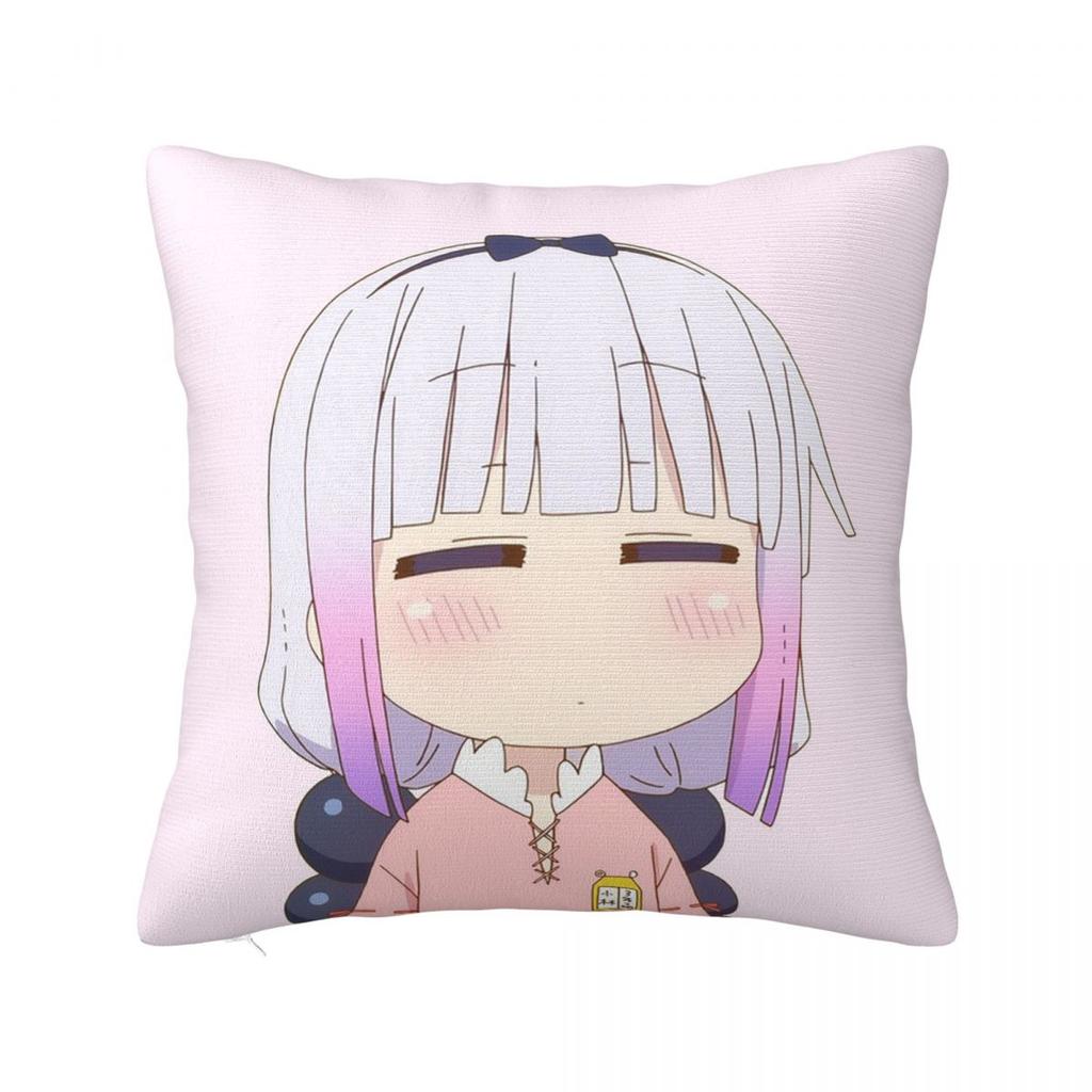 Anime Miss Kobayashis Dragon Maid Square Pillowcase Cushion Cover Pillow Case Throw Pillow Cover for Home Bedroom Car