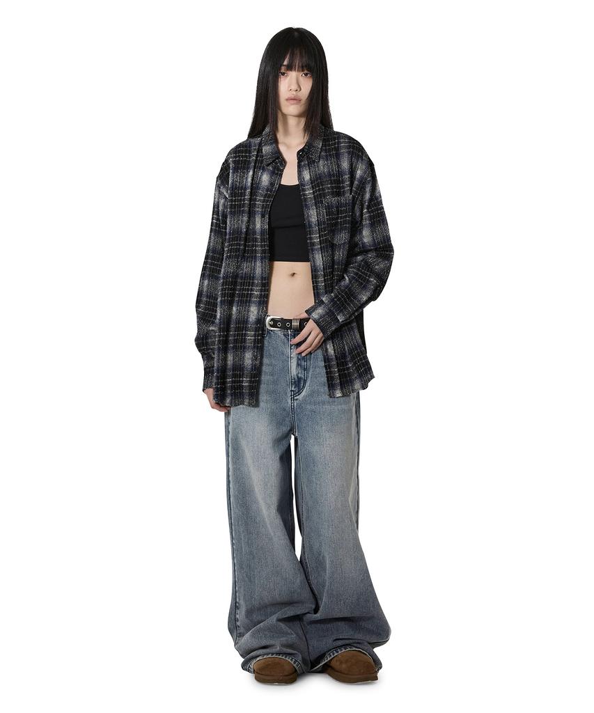 OPENYARD(OY) Dust Check Shirt - Black