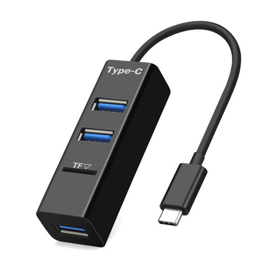 

Портативный 3-портовый адаптер-разветвитель USB 2.0 с устройством чтения карт TF для ноутбука