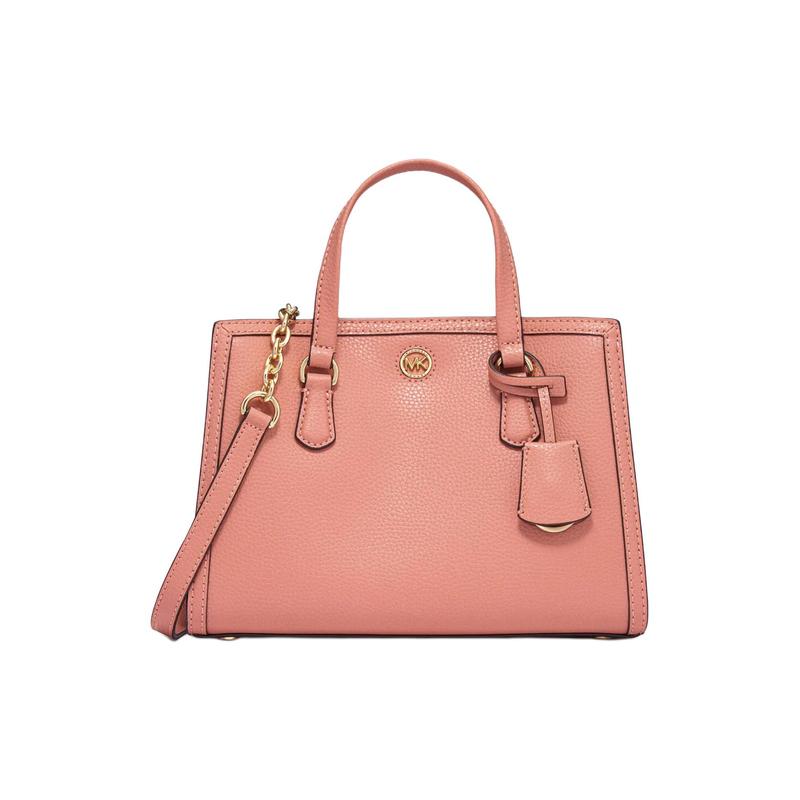 MICHAEL KORS Chantal Business Casual Commuting Metal Logo Pebbled Leather Handheld Shoulder Crossbody Bag Small Women s Rose Pink золотой