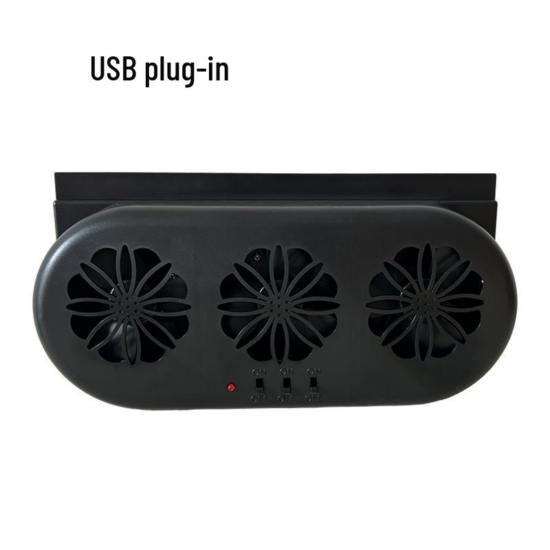 Summer Solar Car Exhaust Fan: Three-Head Solar-Powered Cooling and Deodorizing Ventilation Fan