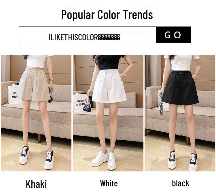 Women's High Waist Pure Cotton Washed Shorts - Summer 2026 Korean Style, Casual, Slimming, Wide Leg, Loose Fit, Four-Point Length.