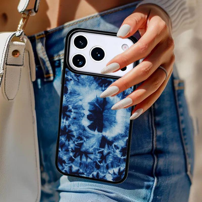 Blaues Tie-Dye Handyhülle Für iPhone 17 Air 14 15 13 12 Max Hülle Für Apple 14 15 16 16e 11 Pro Max Plus Coque