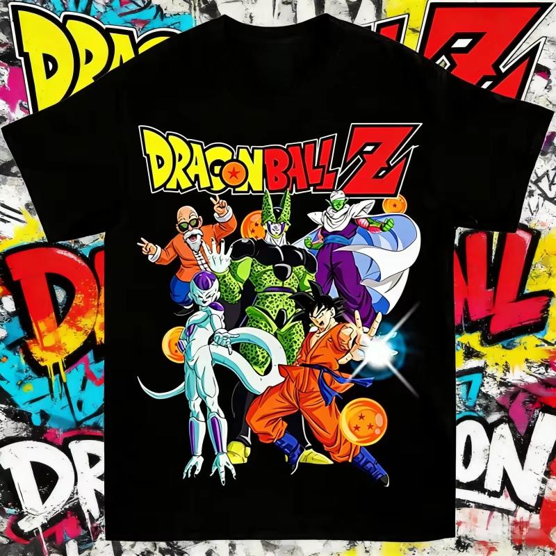 

2026 Summer Dragon Ball Z Super Saiyan Goku Gohan Goten Back Print Vintage Oversized Unisex TShirt for DBZ Fans Ins 4XL