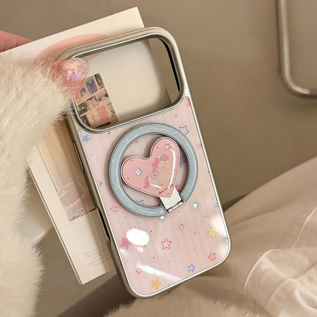 Colorful Star and Heart Magnetic Phone Case for iPhone 16, iPhone 17, and iPhone 17 Pro Max