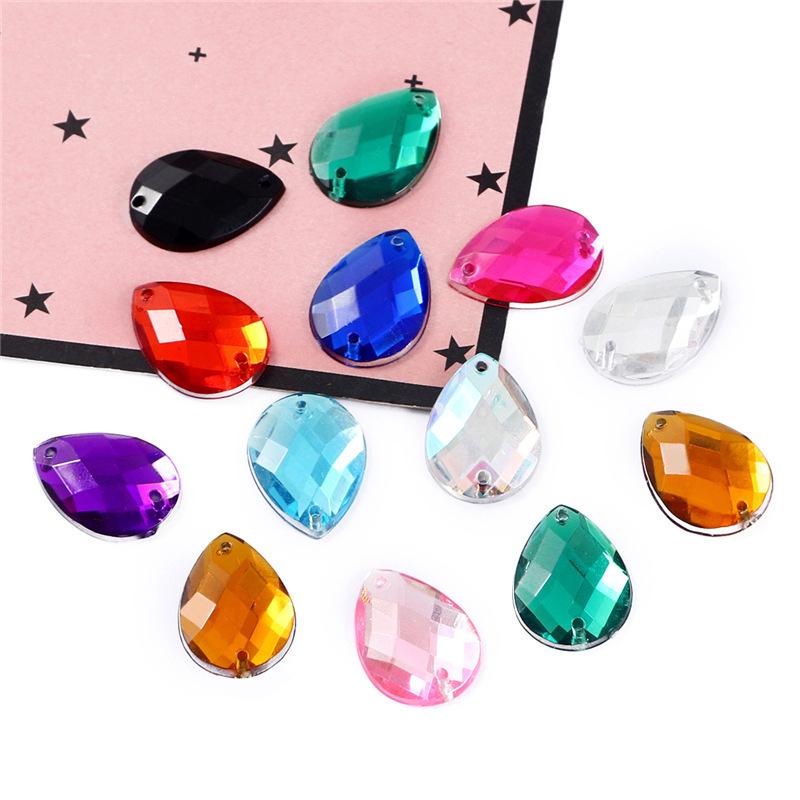 Teardrop Mesh Surface Flat-Bottom Acrylic Rhinestone for DIY Apparel & Jewelry