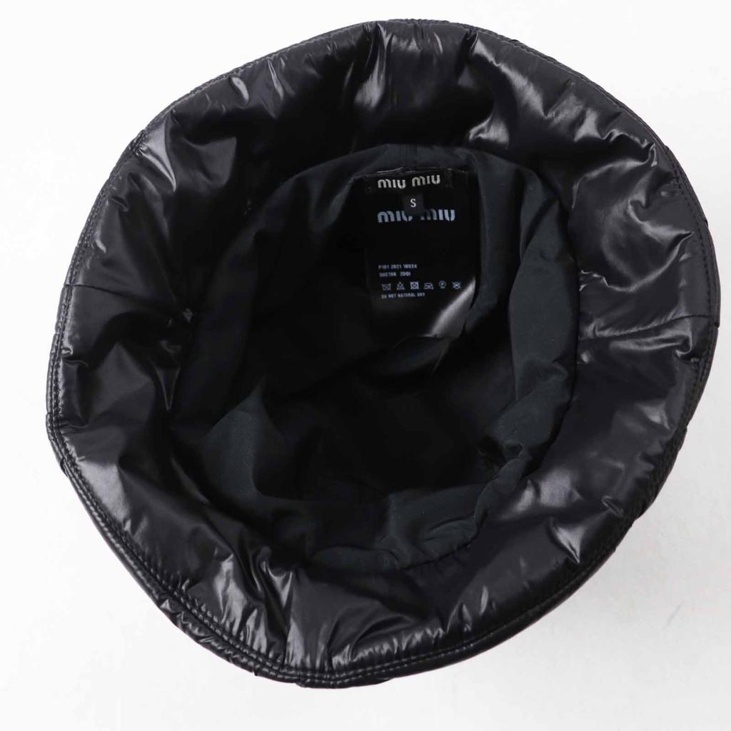 Excellent MIUMIU hat Logo embroidered black polyamide (nylon) Women S 5HC196 Used