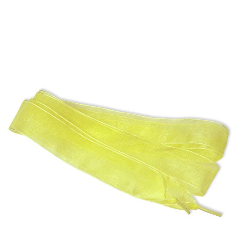 Flat Silk Shoe Laces 2.5CM Width Tulle Webbing Snow Shoelace Fit Sneakers Ballet Lace Chiffon Yarn Shoelaces Shoes Accessories