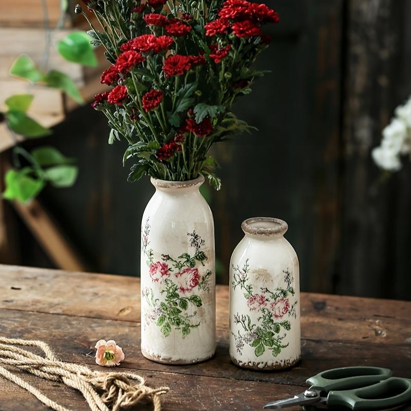Retro Pastoral Ceramic Vase Home Furnished Ice Cracked Flower Pot Decorative Dry Flower Hydroponic Flower Arrangement Device