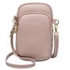 Newest Women Solid Color Multi Pocket Faux Leather Crossbody Shoulder Bag Phone Purse